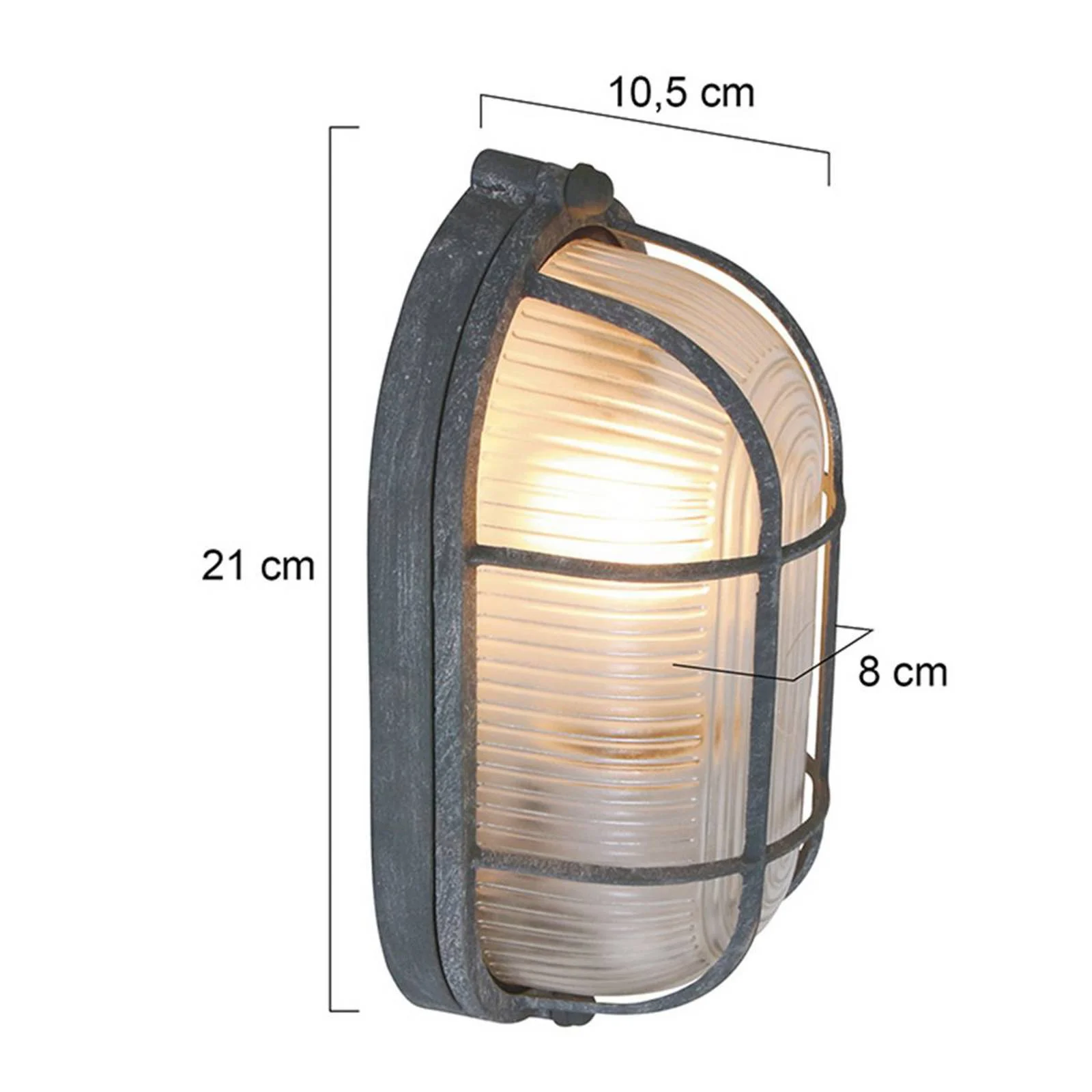 Deckenleuchte Lisanne, grau, oval, Metall, Glas, E27 günstig online kaufen