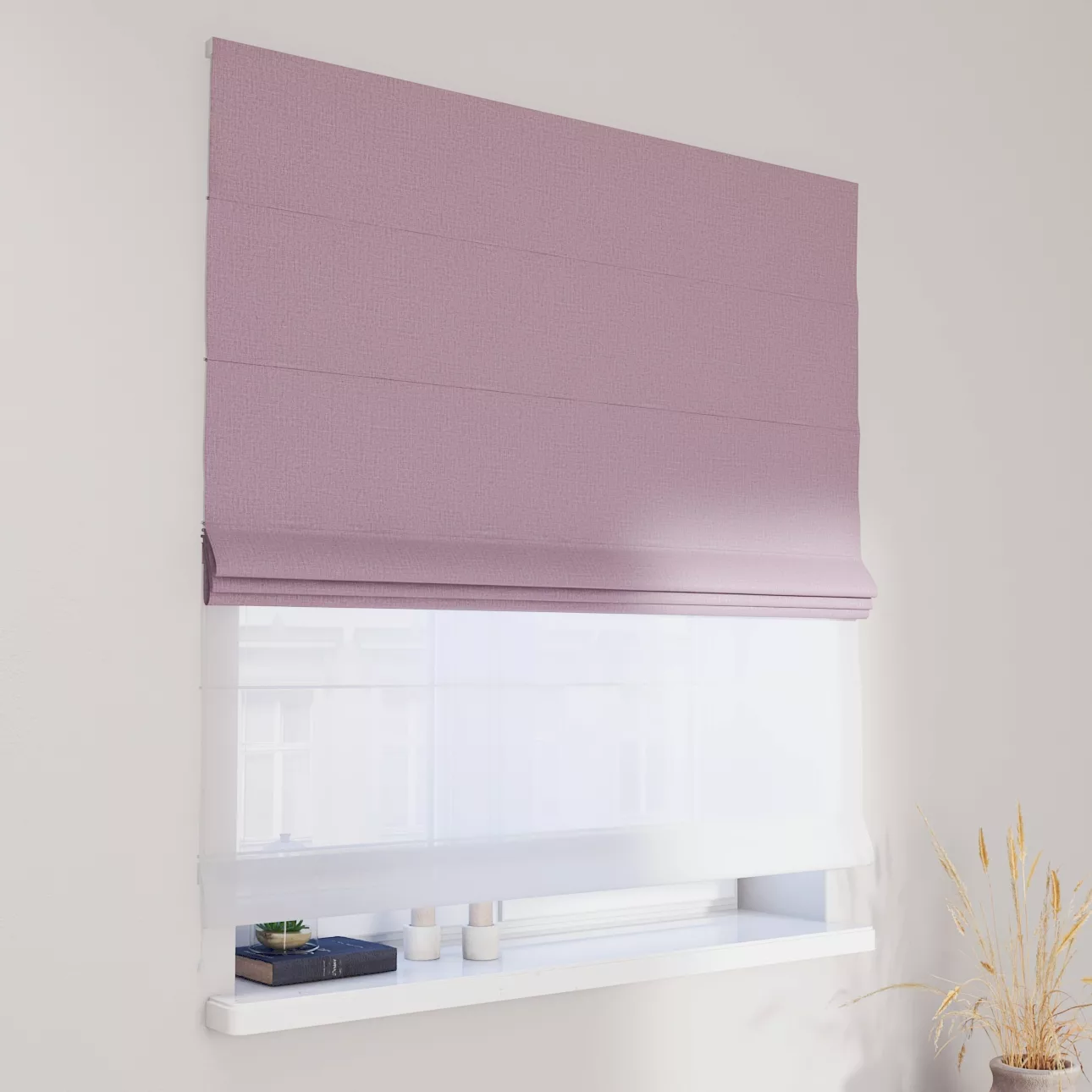 Dekoria Doppelraffrollo Duo, violett, 100 x 170 cm günstig online kaufen