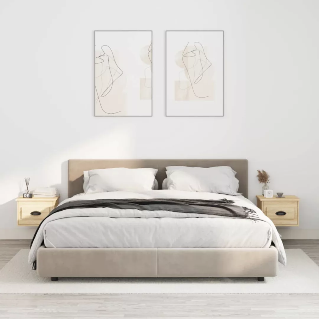 Vidaxl Wand-nachttische 2 Stk. Sonoma-eiche 41,5x36x28 Cm günstig online kaufen