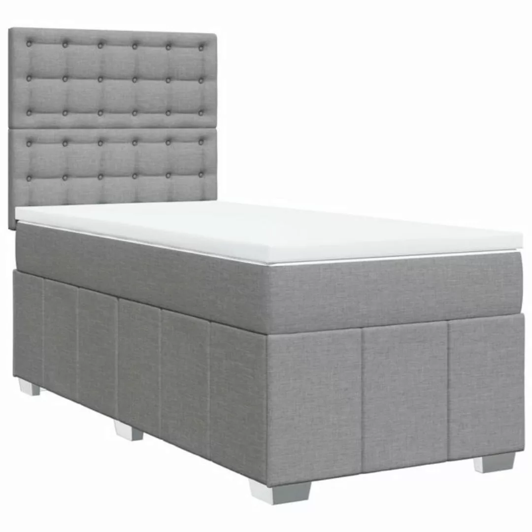 vidaXL Boxspringbett, Boxspringbett mit Matratze Hellgrau 80x200 cm Stoff günstig online kaufen