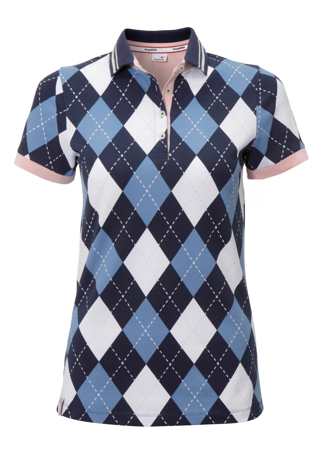 KangaROOS Poloshirt, mit trendigem Rauten-Alloverdruck günstig online kaufen