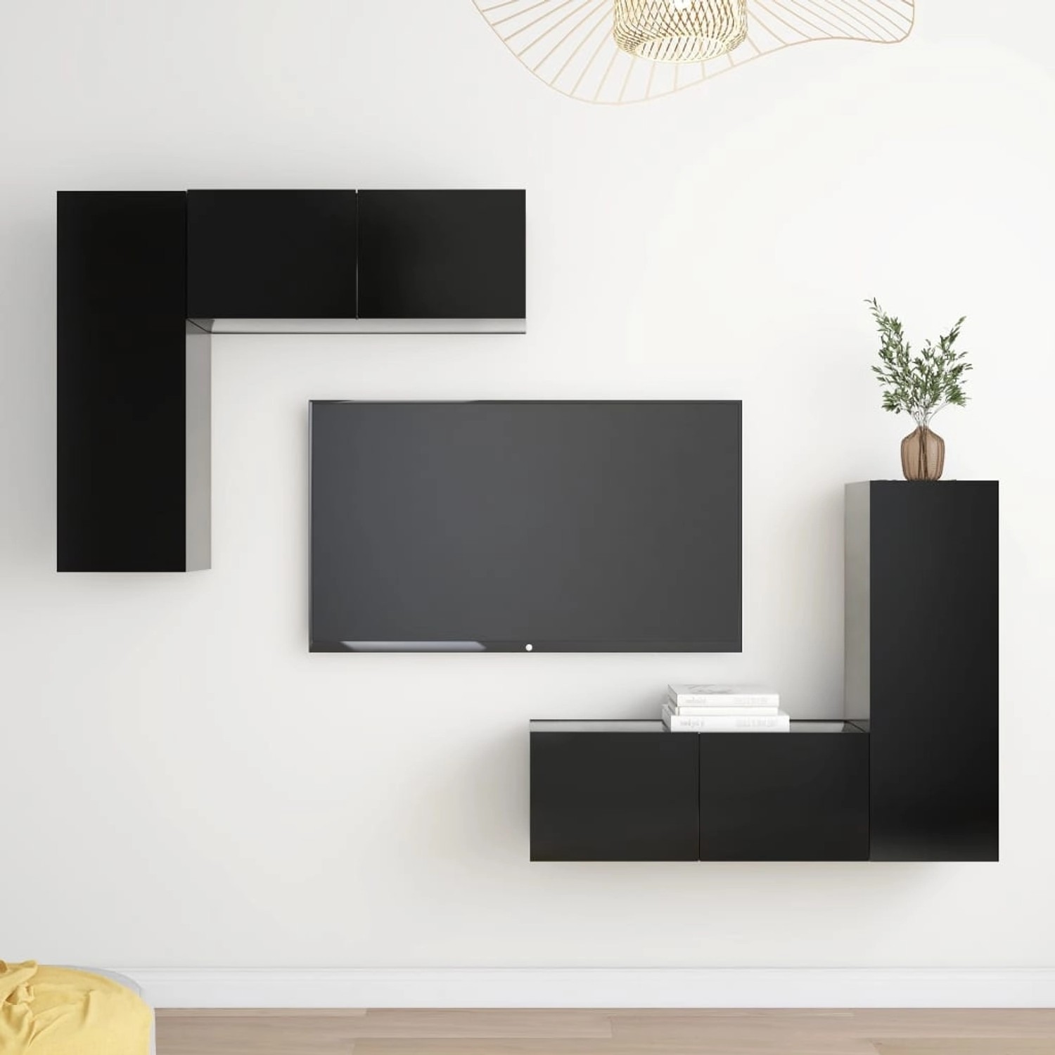 vidaXL 4-tlg. TV-Schrank-Set Schwarz Holzwerkstoff  Modell 20 günstig online kaufen