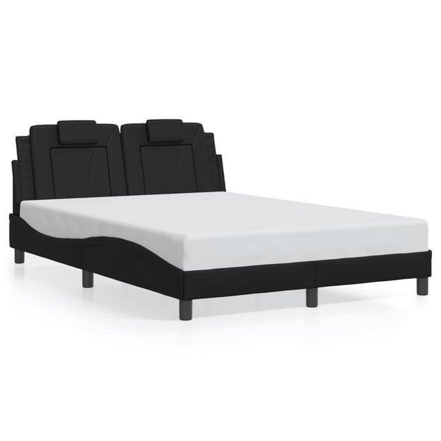 vidaXL Bett, Bettgestell mit Kopfteil Schwarz 140x200 cm Kunstleder günstig online kaufen