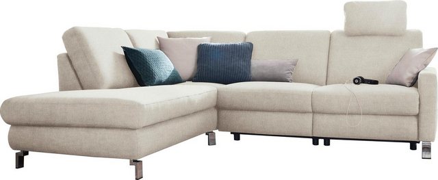 3C Candy Ecksofa "Mainau modern und elegant, mit gutem Sitzkomfort, L-Form" günstig online kaufen