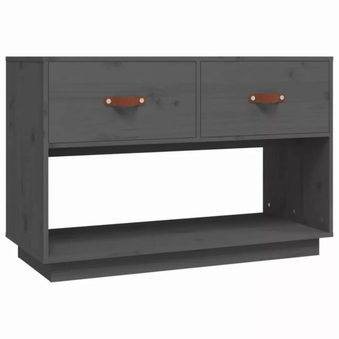 vidaXL TV-Schrank TV-Schrank Grau 90x40x60 cm Massivholz Kiefer Lowboard günstig online kaufen