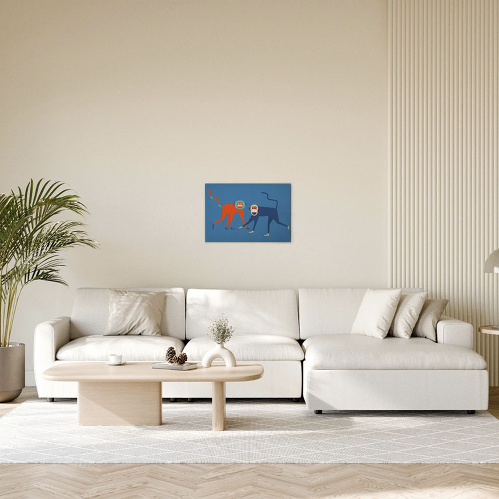 A.S. Création Leinwandbild "Monkey Business 2 - Wandbild Blau Orange Keilra günstig online kaufen