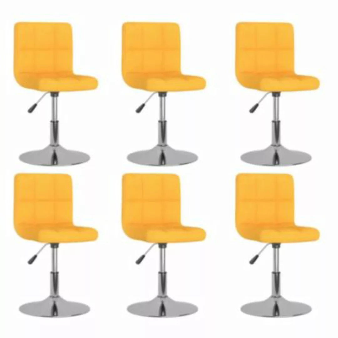 vidaXL Esszimmerstühle 6 Stk. Drehbar Gelb Stoff Esszimmerstuhl gelb günstig online kaufen