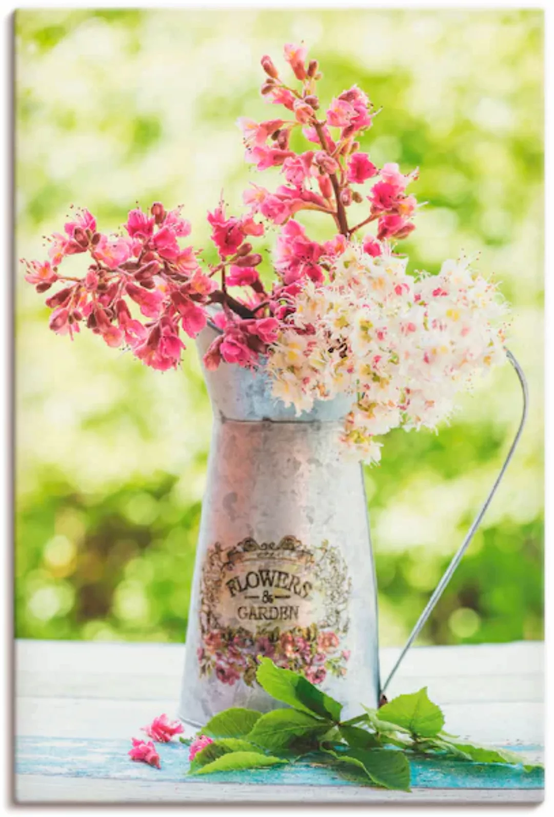Artland Leinwandbild »Kastanien Blüten in Krug«, Blumen, (1 St.), auf Keilr günstig online kaufen