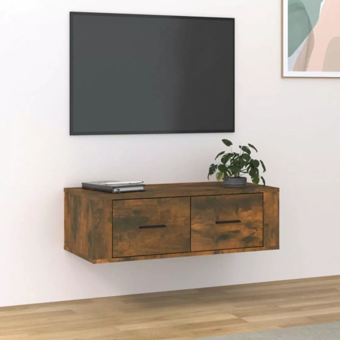 vidaXL TV-Schrank TV-Wandschrank Räuchereiche 80x36x25 cm Spanplatte Lowboa günstig online kaufen