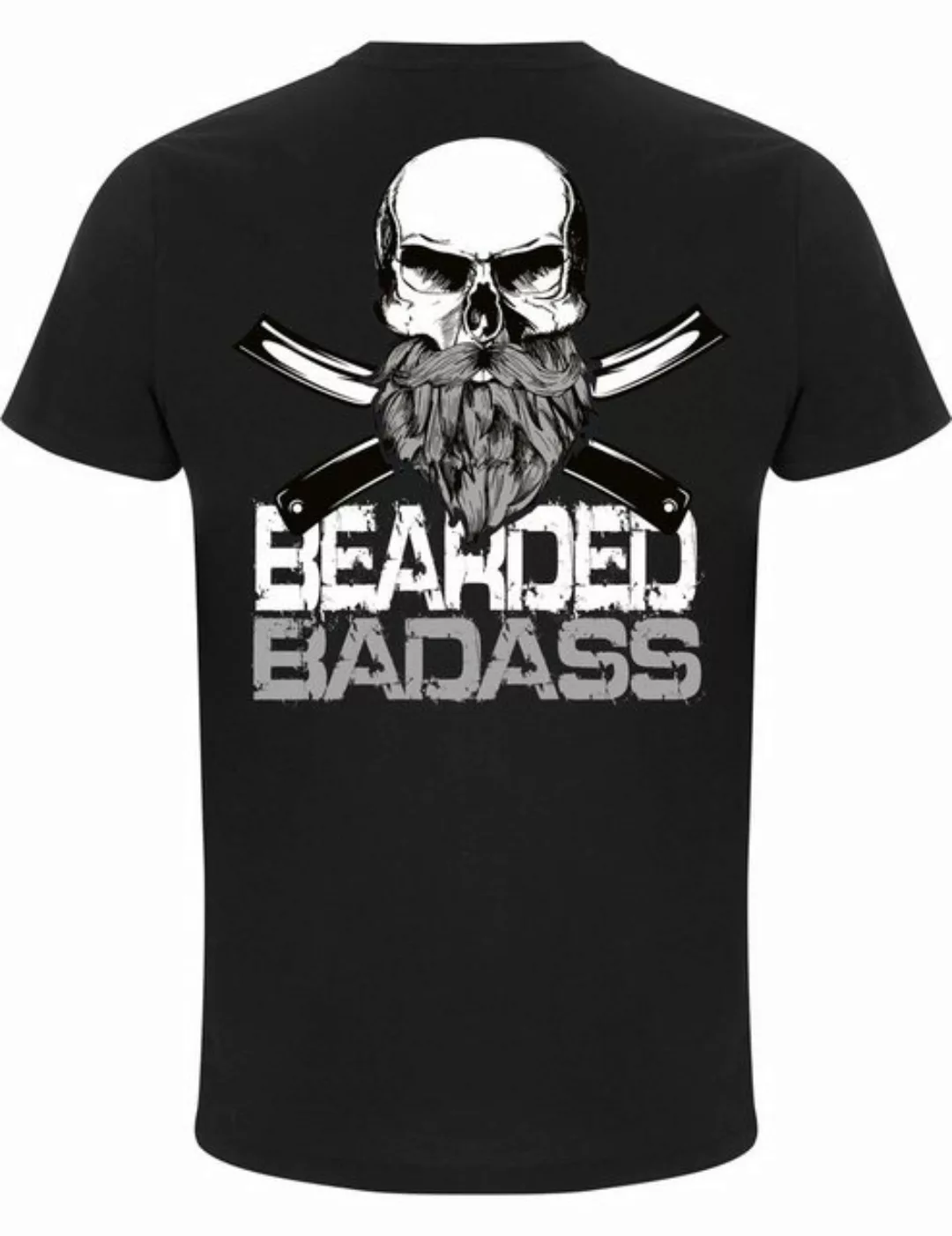 Baddery Print-Shirt "Bearded Badass" - Statement Barber Shop Barbier Barttr günstig online kaufen