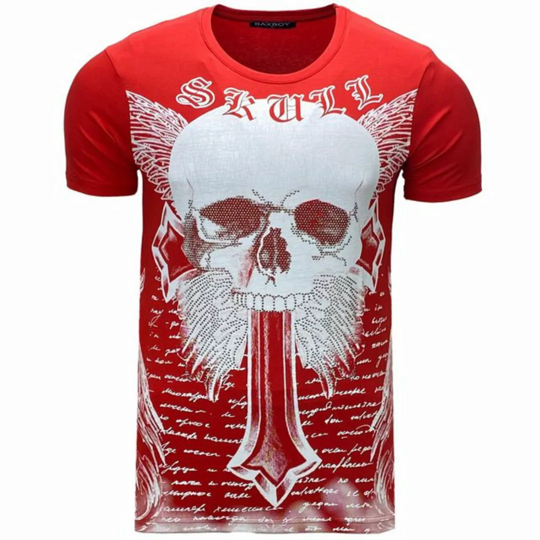 Baxboy T-Shirt BAXBOY T-Shirt mit stylischem Totenkopfprint modernem Stil günstig online kaufen