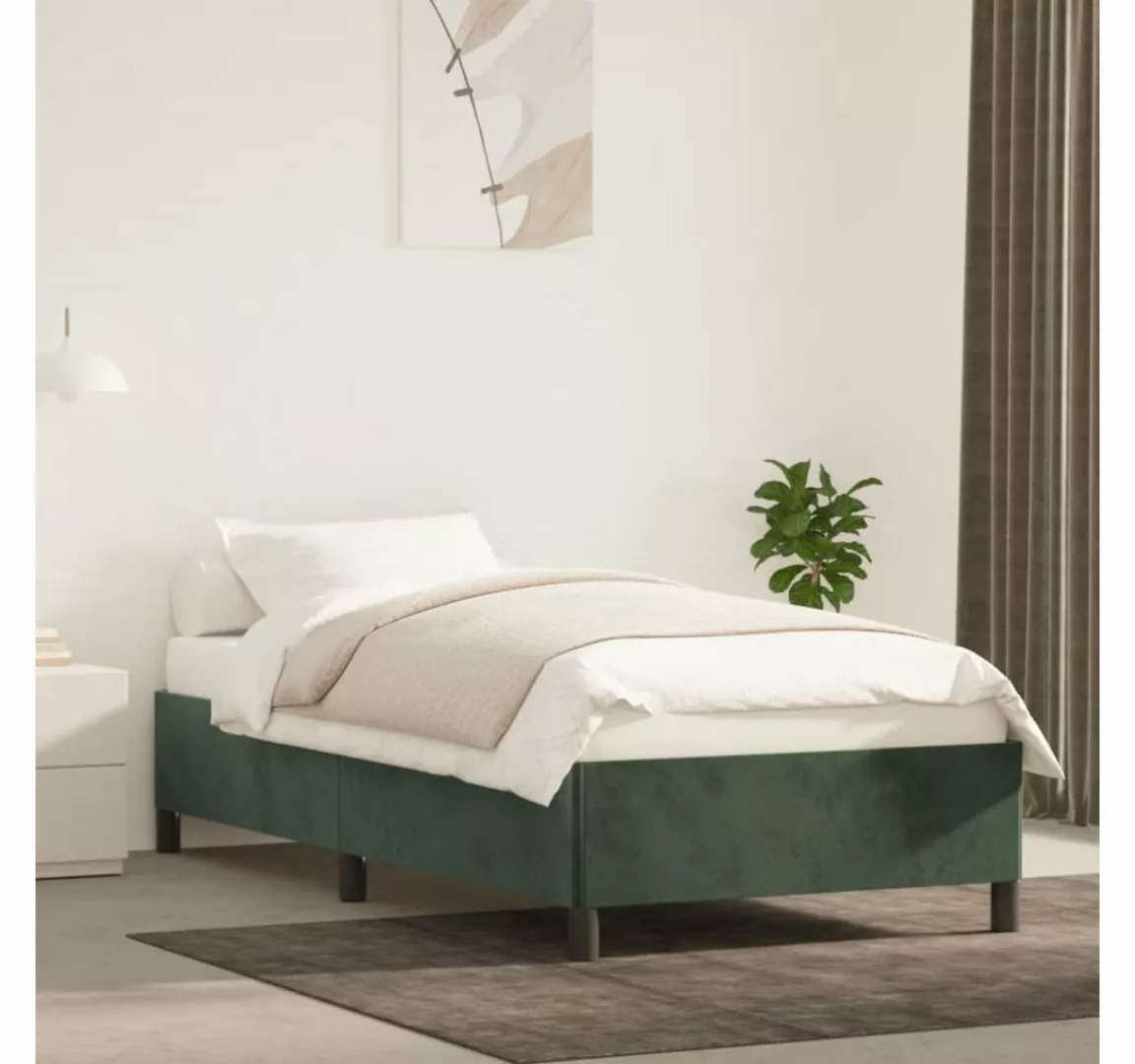 furnicato Bett Bettgestell Dunkelgrün 90x190 cm Samt günstig online kaufen