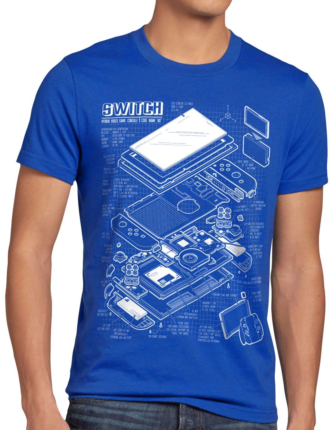 style3 T-Shirt Switch Blaupause pro gamer günstig online kaufen