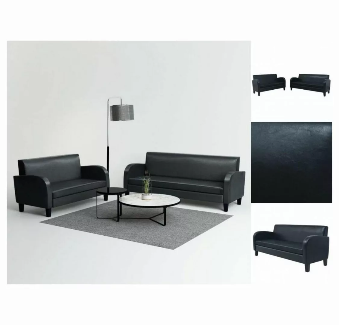 vidaXL Sofa Sofa-Set 2-tlg Kunstleder Schwarz günstig online kaufen