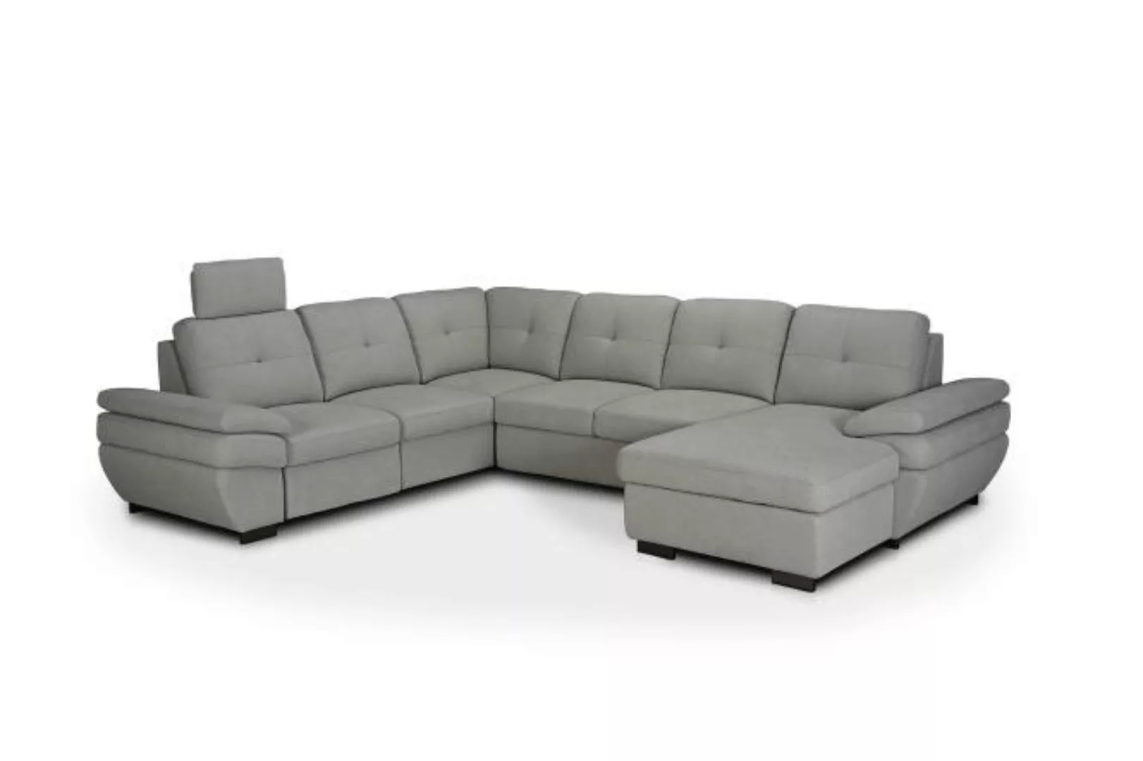 U Couch mit Schlaffunktion und Bettkasten Grau 326 cm breit ASTOR von Cotta günstig online kaufen