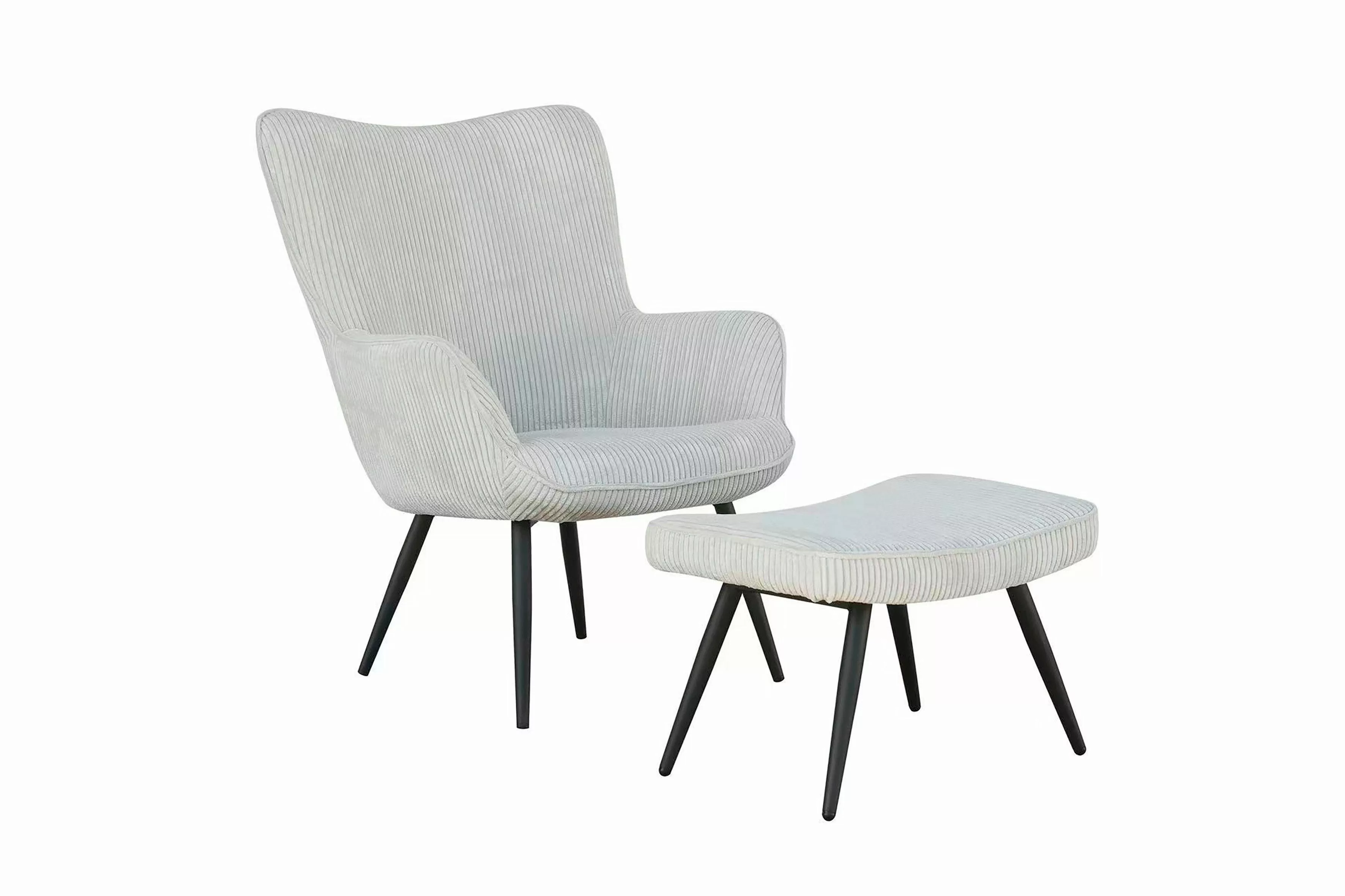 byLIVING Fußhocker Uta (Bezug: Samt, Webstoff, günstig online kaufen