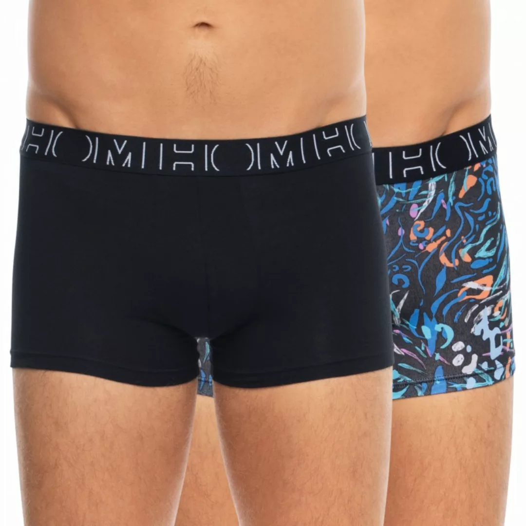 HOM 2-er Set Boxer Briefs Schwarz mit All-Over Print günstig online kaufen