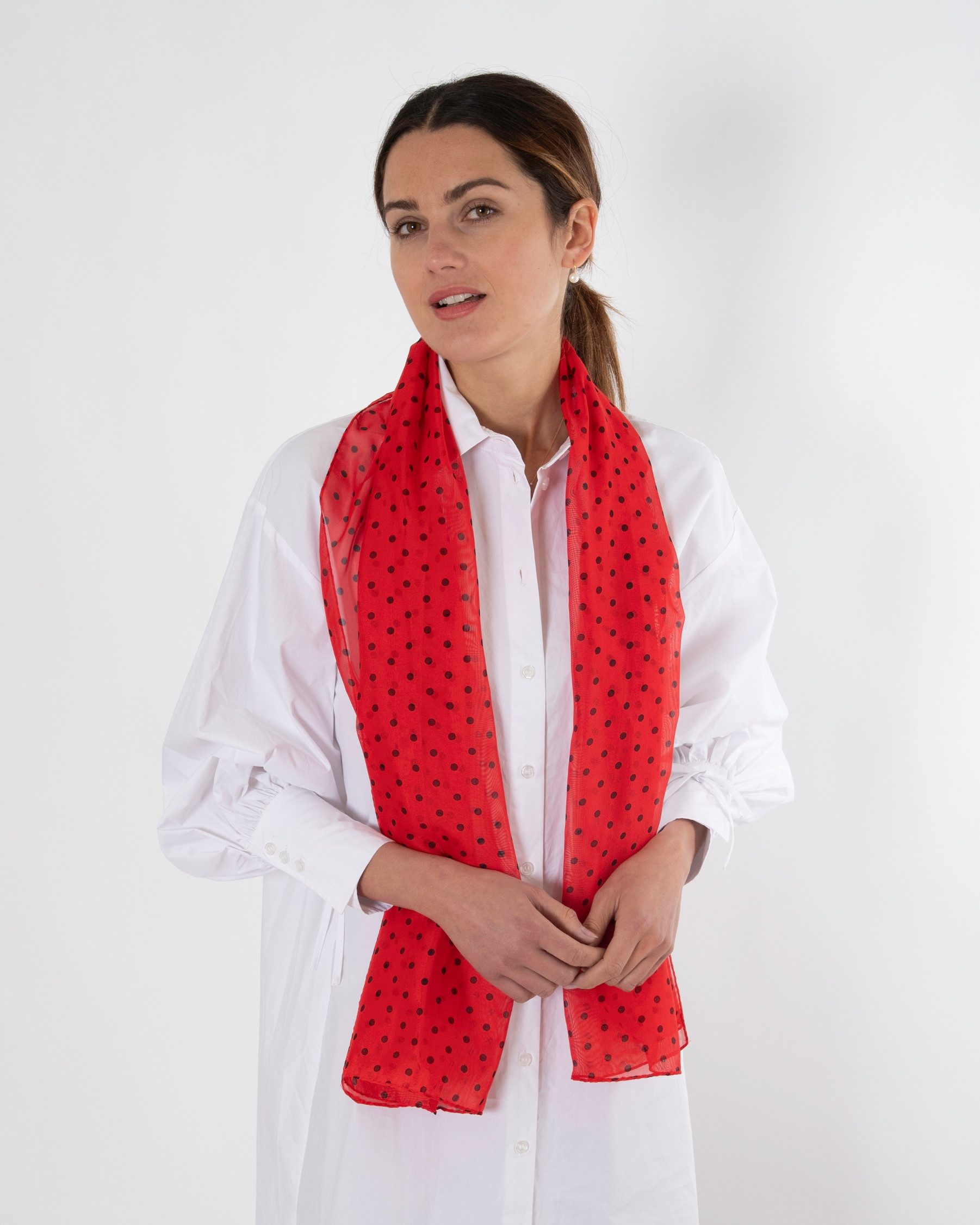 MayTree Modeschal leichter Chiffonschal Damen Polka günstig online kaufen