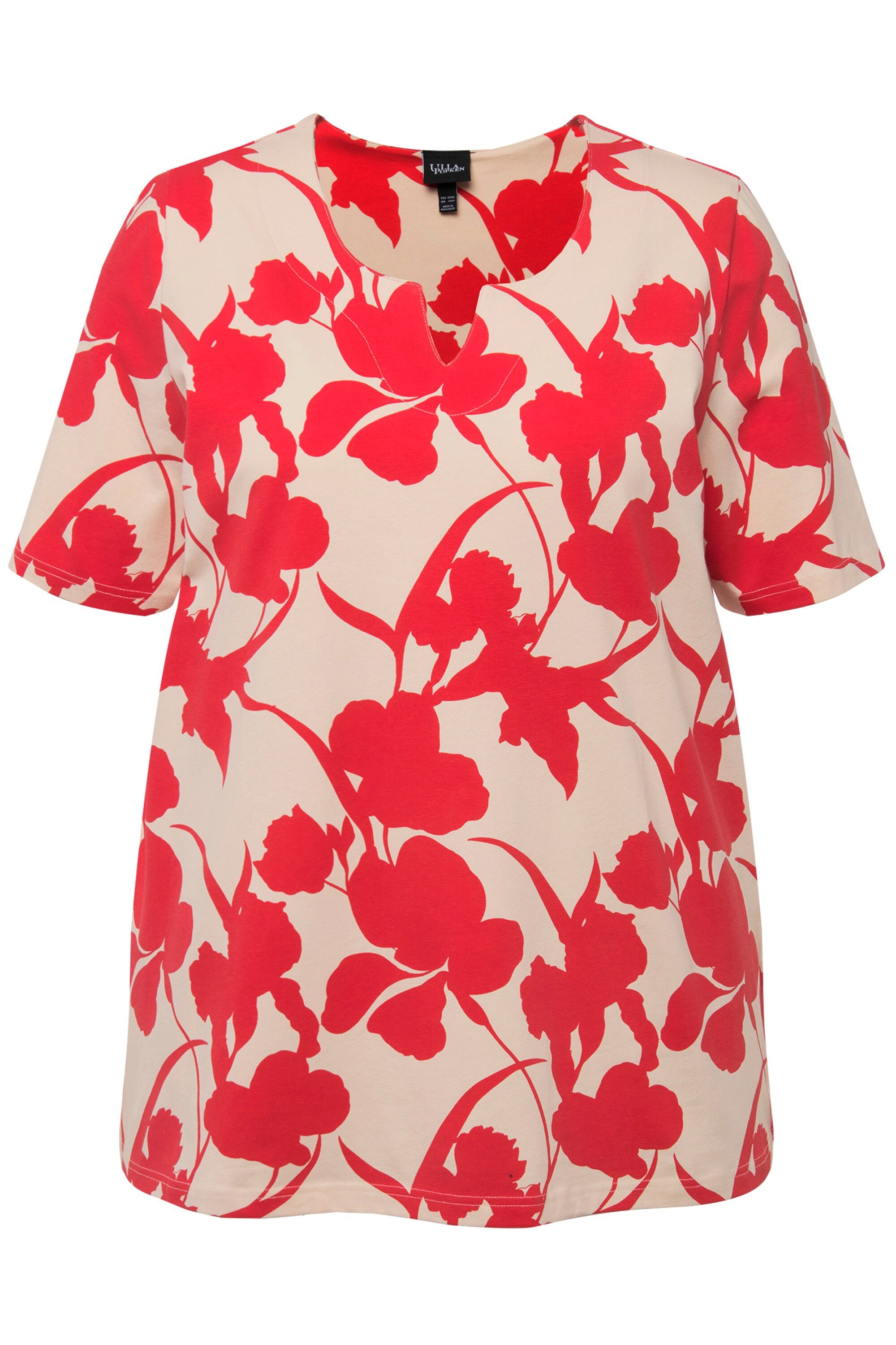 Ulla Popken T-Shirt Tunika-Shirt Blüten A-Linie günstig online kaufen
