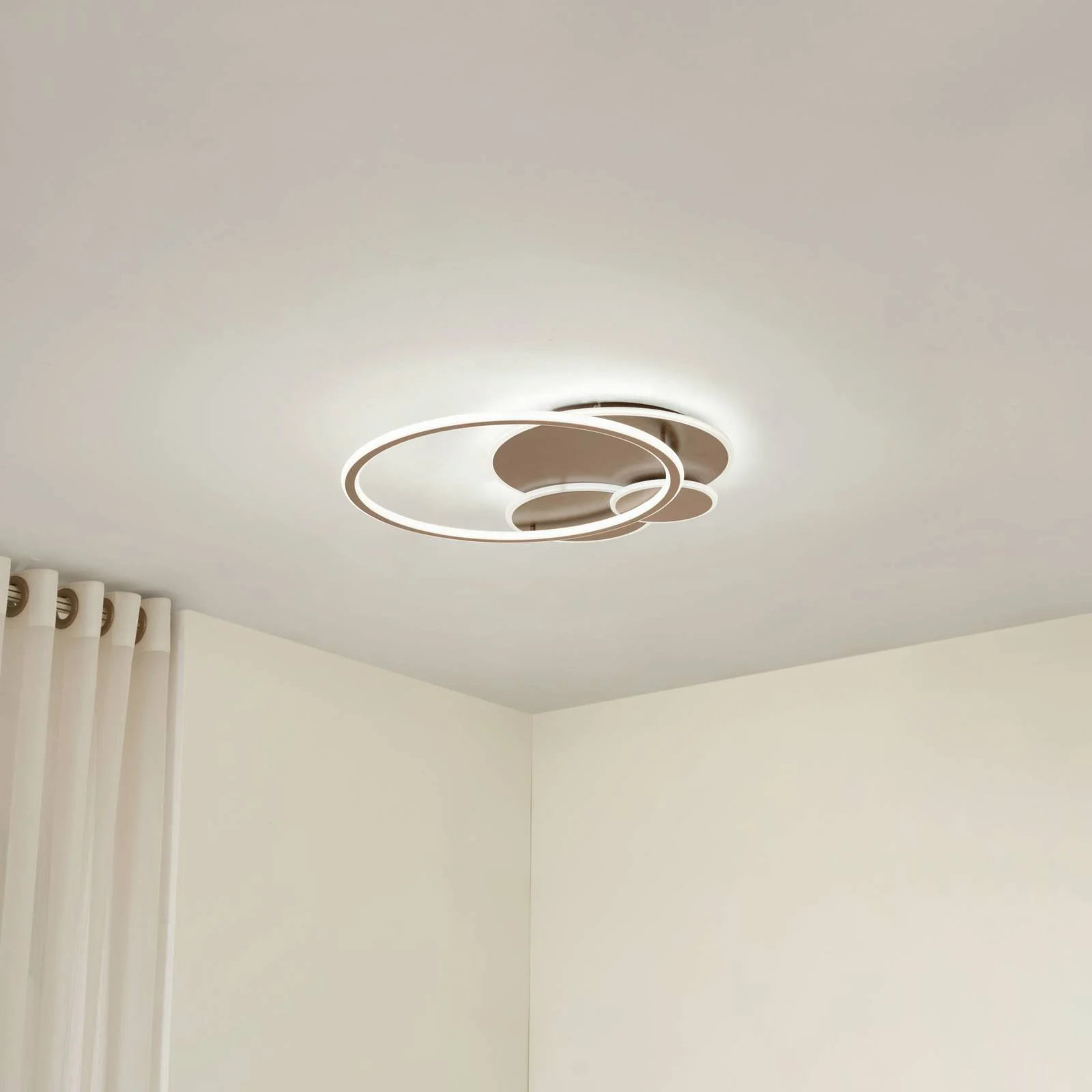 Lucande LED-Deckenleuchte Circulo, kaffeebraun, CCT, dimmbar günstig online kaufen