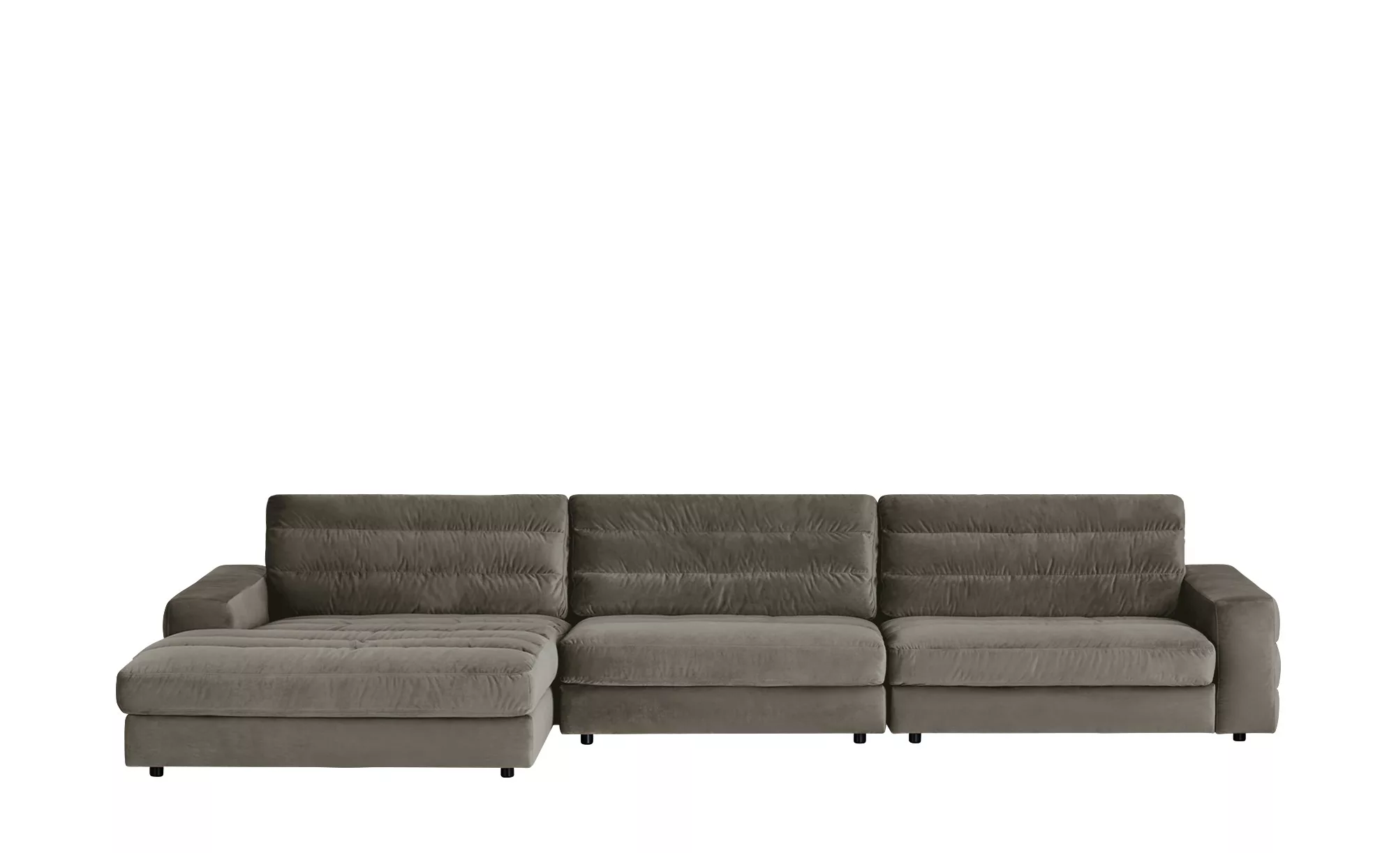 pop Ecksofa Samt  Scarlatti - grau - Polstermöbel > Sofas > Ecksofas - Möbe günstig online kaufen