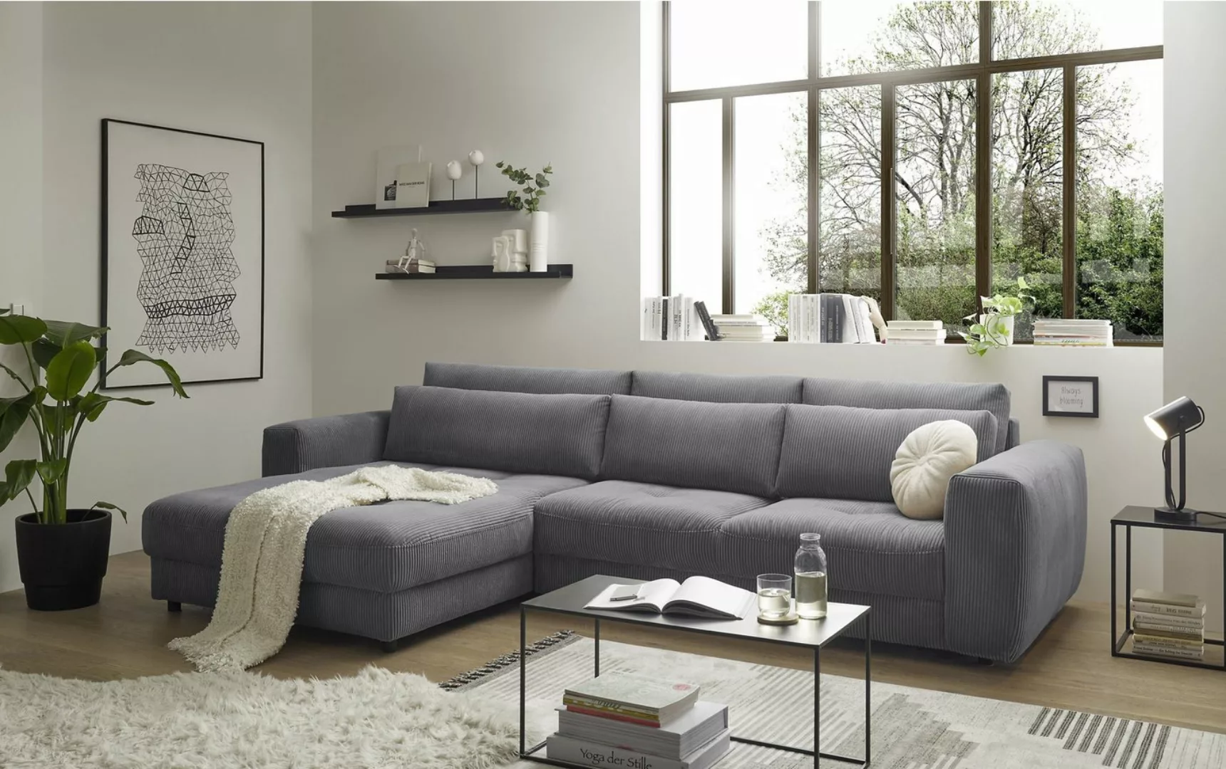 freiraum Ecksofa BARURA, ash" - 333x90x194 (BxHxT) günstig online kaufen