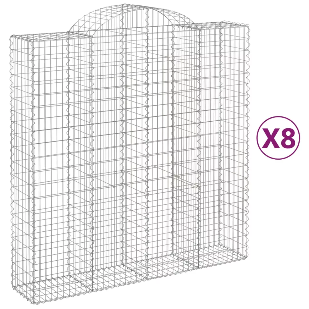 Vidaxl Gabionen Mit Hochbogen 8 Stk. 200x50x200/220cm Verzinktes Eisen günstig online kaufen