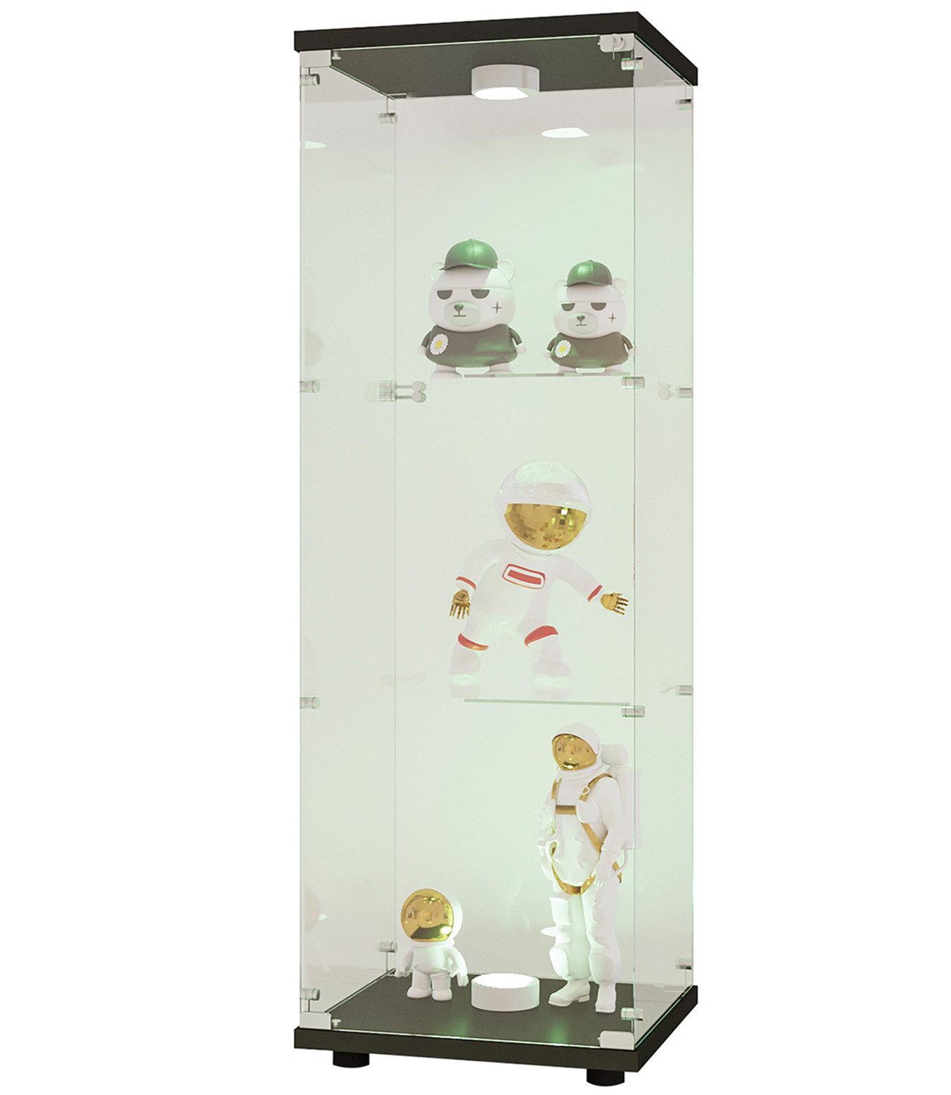 FUROKOY Glasvitrine Standvitrine, Modern Glas Vitrinenschrank günstig online kaufen