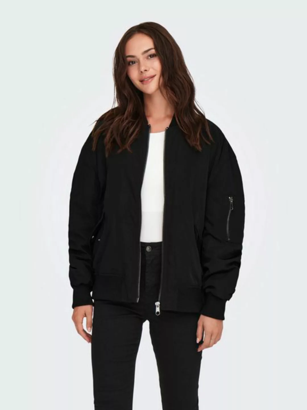 JACQUELINE de YONG Blouson Bomberjacke Polyester verdeckter Reißverschluss günstig online kaufen