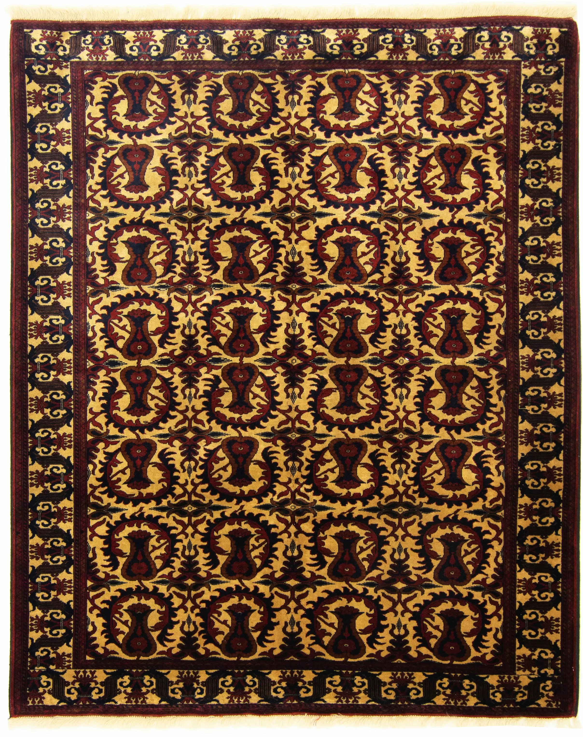 morgenland Wollteppich »Afghan Teppich handgeknüpft dunkelrot«, rechteckig günstig online kaufen