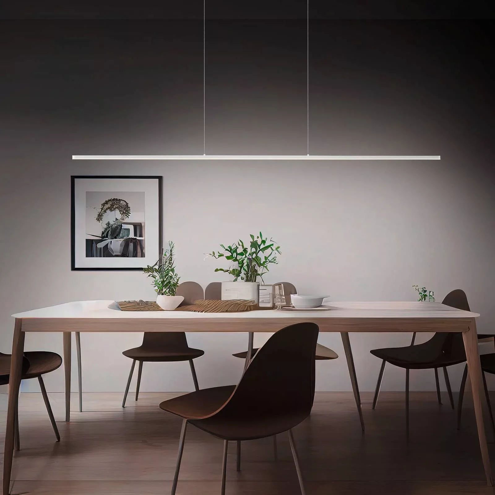 Quitani LED-Pendelleuchte Margita, Länge 148 cm, silber günstig online kaufen