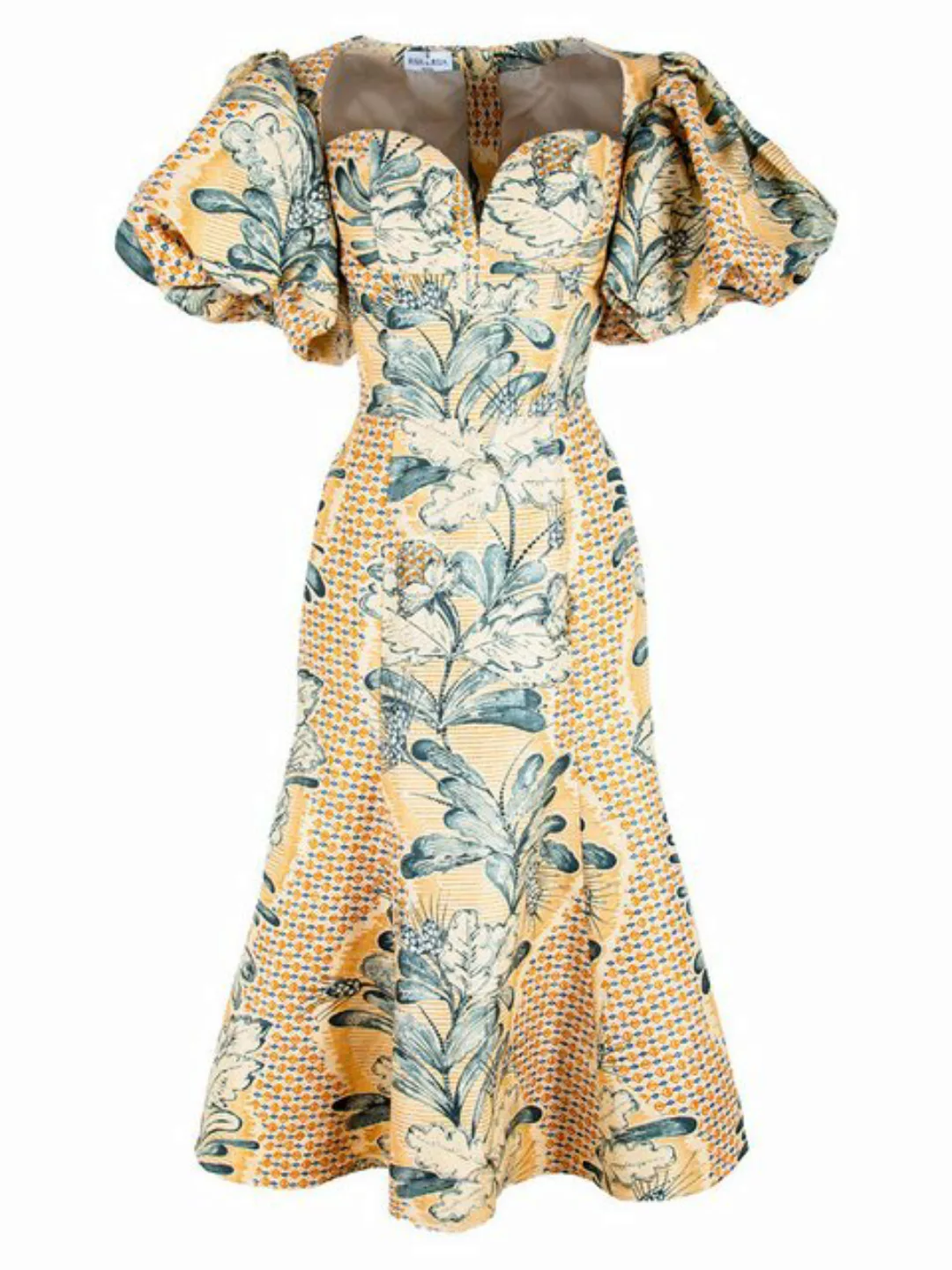 RUA & RUA Abendkleid Bustier Kleid mit Floralem Pint Midikleid (1-tlg) günstig online kaufen