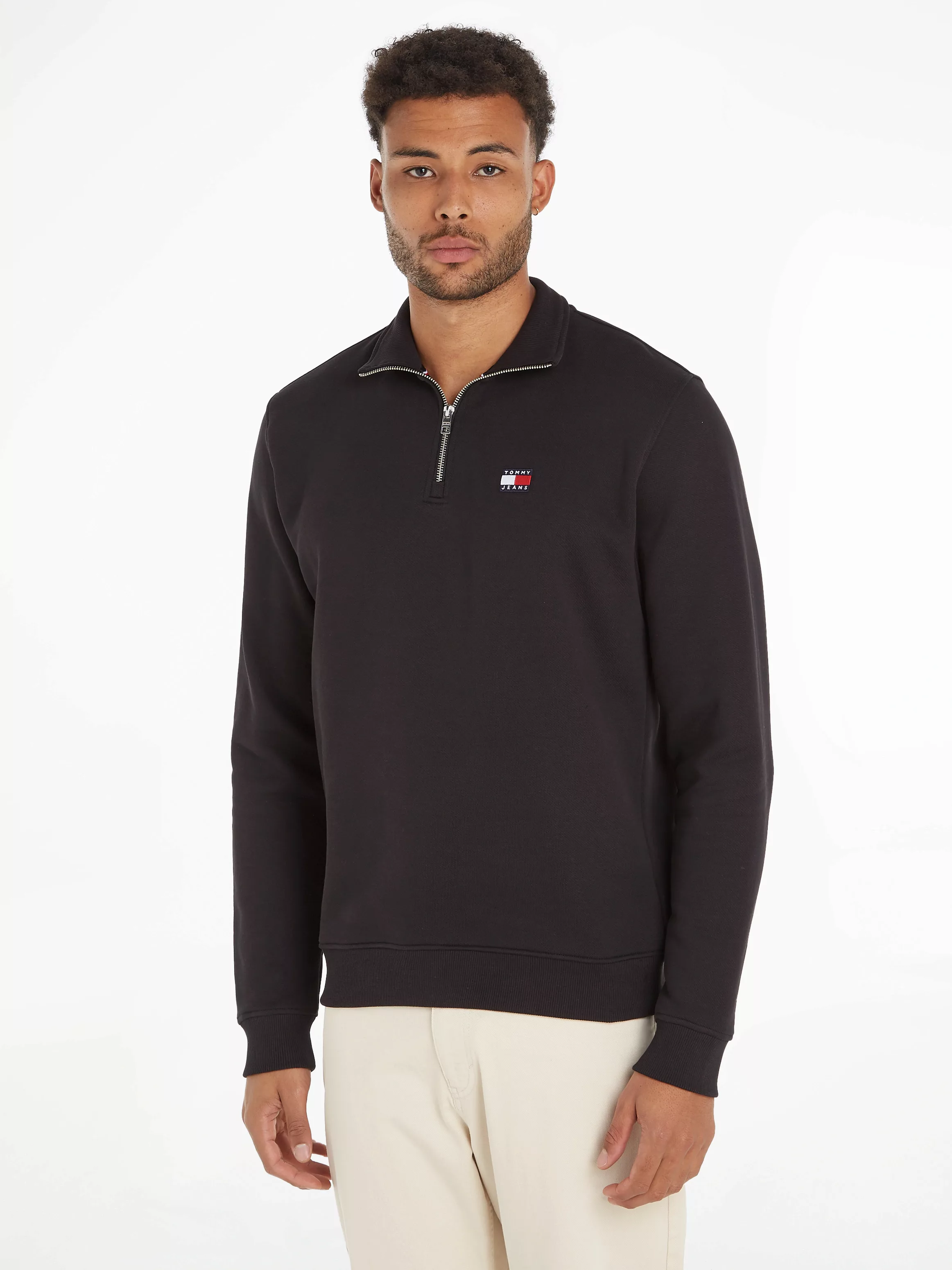 Tommy Jeans Sweatshirt "TJM REG BADGE 1/4 ZIP EXT", mit Logoprägung günstig online kaufen