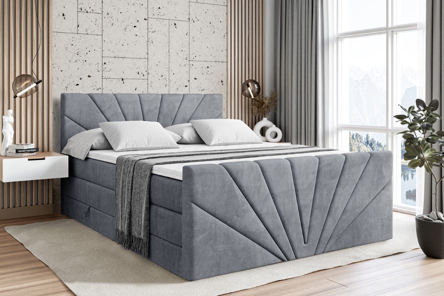 ALTDECOR Boxspringbett MILTIO-Z KING (Multipocket-Matratze H4, günstig online kaufen