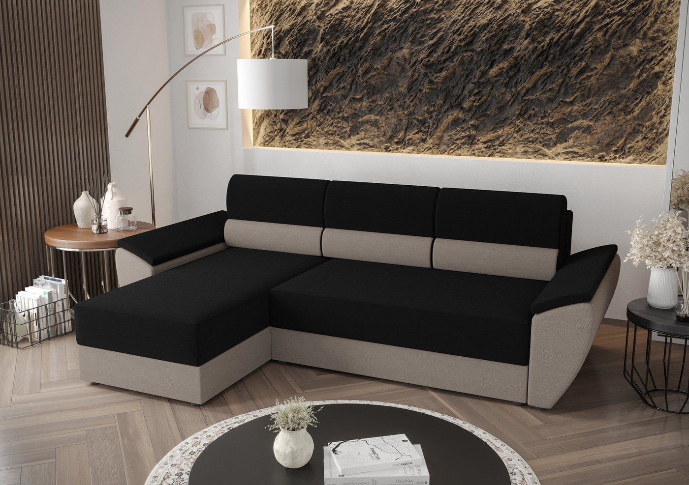 ALTDECOR Ecksofa REB-L2, Couch mit Schlaffunktion, Wohnzimmer - Wohnlandsch günstig online kaufen