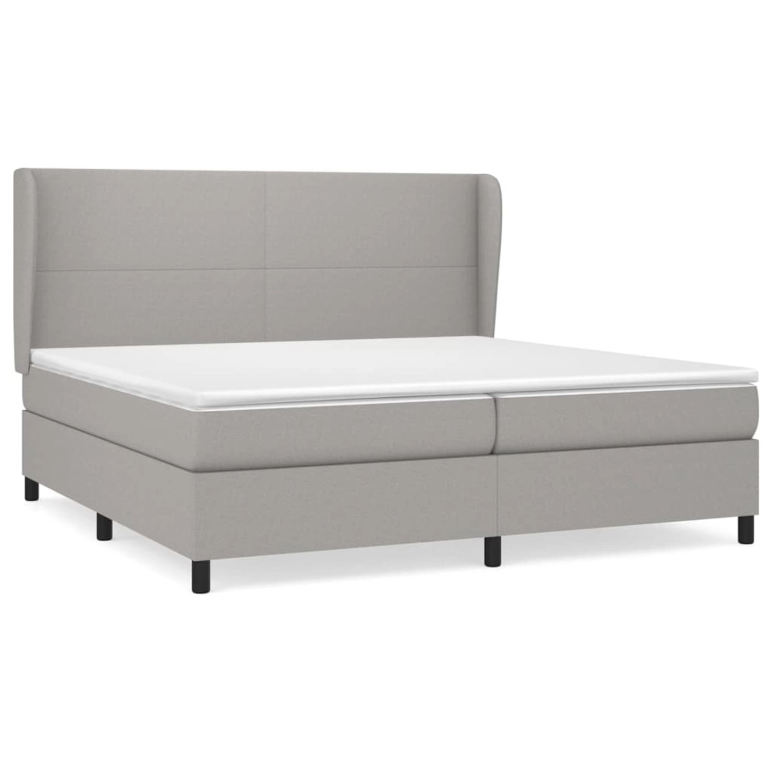 vidaXL Boxspringbett Boxspringbett mit Matratze Hellgrau 200x200 cm Stoff B günstig online kaufen