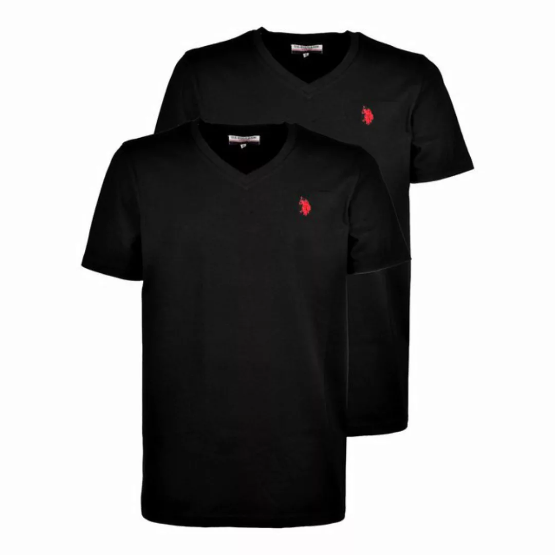 U.S. Polo Assn T-Shirt T-Shirt 2er Pack V-Neck mit hochwertiger Markenstick günstig online kaufen