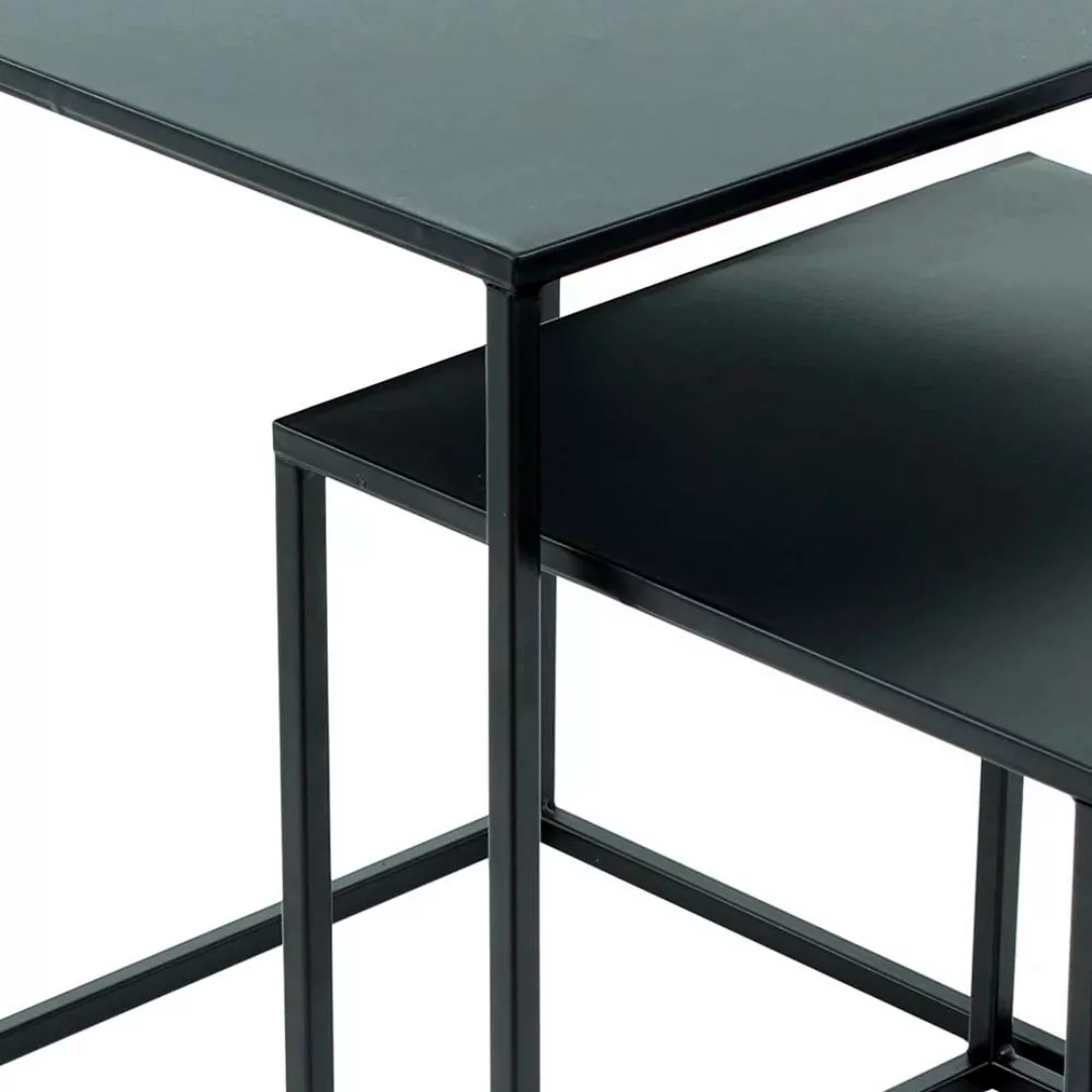 Wohnzimmer Tisch Set schwarz im Industry und Loft Stil Metall (zweiteilig) günstig online kaufen