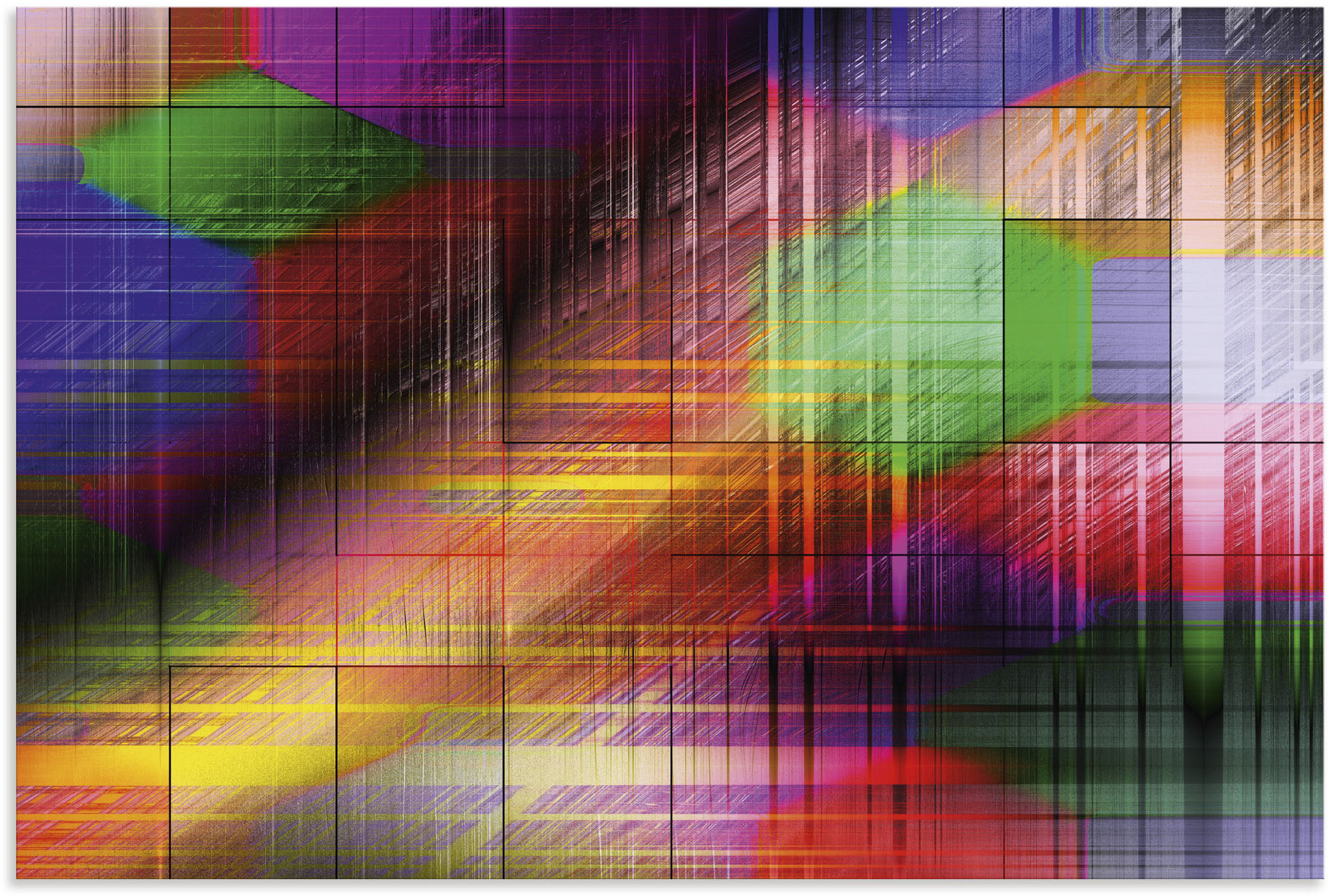 Artland Alu-Dibond-Druck "Bunte Linien II", Muster, (1 St.), für Innen- und günstig online kaufen