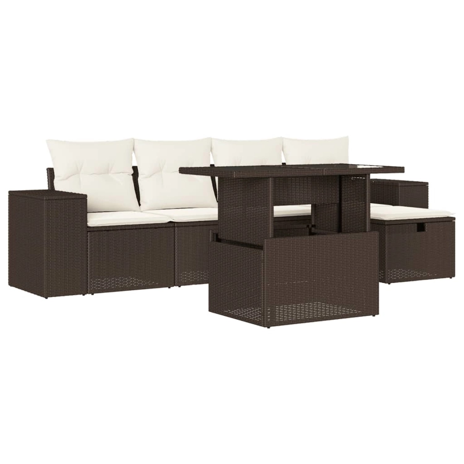 vidaXL 6-Tlg Garten-Sofagarnitur mit Kissen Braun Poly Rattan 3275293 günstig online kaufen