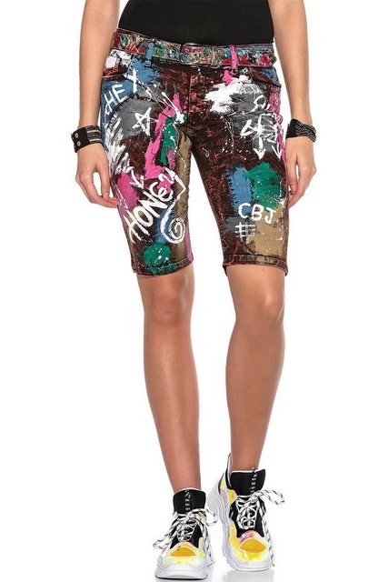 Cipo & Baxx Jeansshorts Damen kurze Hose WK159 im bunten Design günstig online kaufen