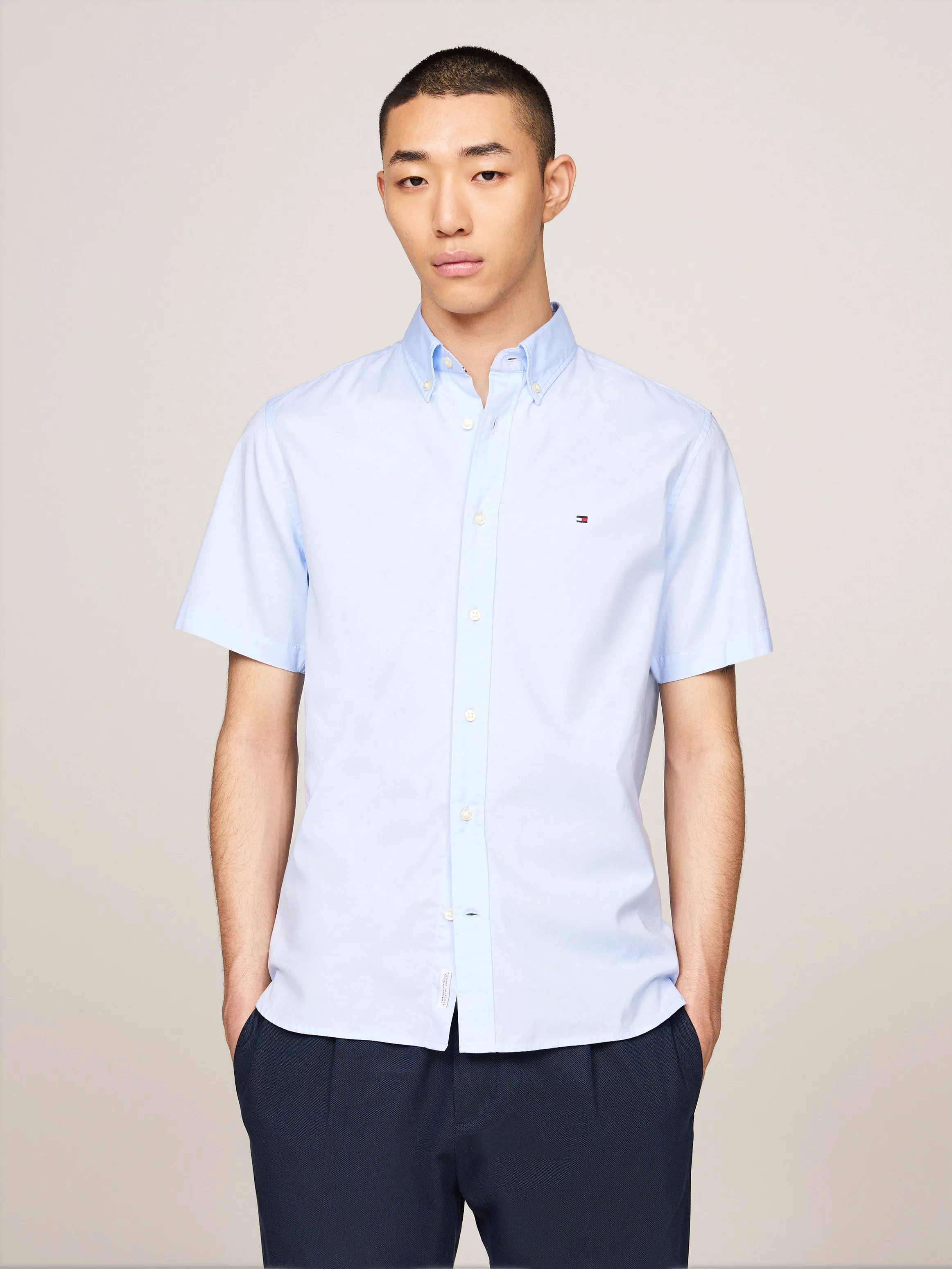 Tommy Hilfiger Kurzarmhemd FLEX POPLIN RF SHIRT S/S mit Hemdblusenkragen günstig online kaufen