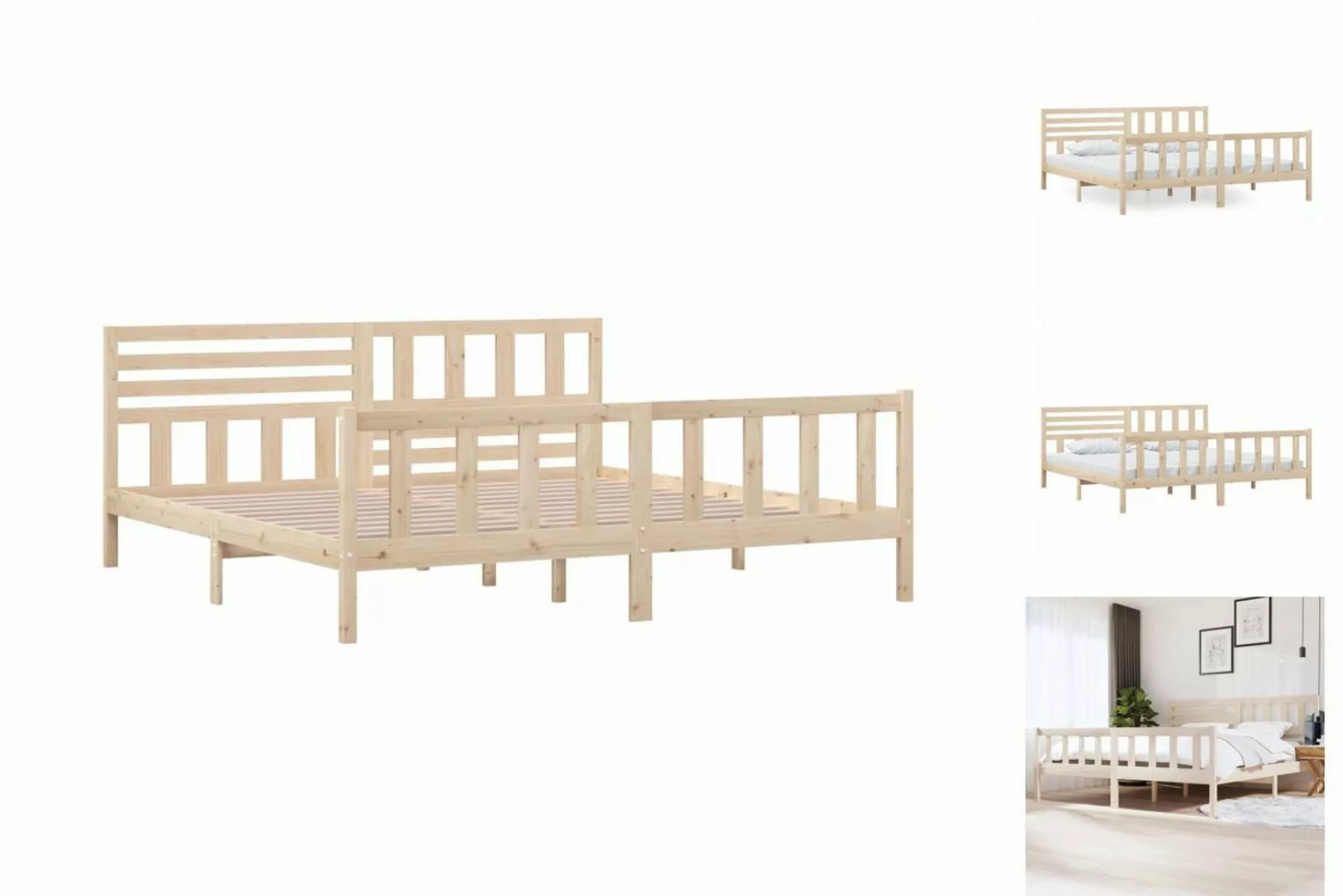 vidaXL Bettgestell Massivholzbett 200x200 cm Doppelbett Bett Bettrahmen Bet günstig online kaufen