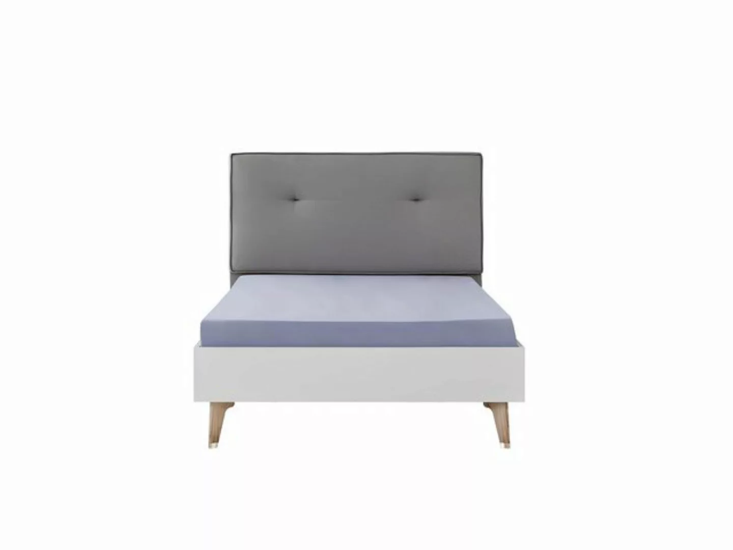 Xlmoebel Bett Jugendbett in Grau aus Holz mit Stoffbezug 120 cm - Modernes günstig online kaufen