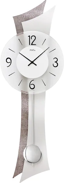 AMS Pendelwanduhr »W7426«, Quarzuhr, Holz-/Aluminiumgehäuse,Esszimmer,Wohnz günstig online kaufen