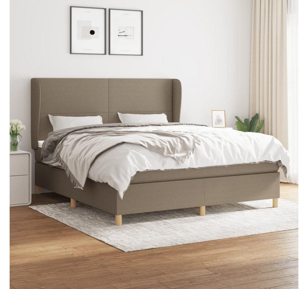 vidaXL Boxspringbett Boxspringbett mit Matratze Taupe 180x200 cm Stoff Bett günstig online kaufen