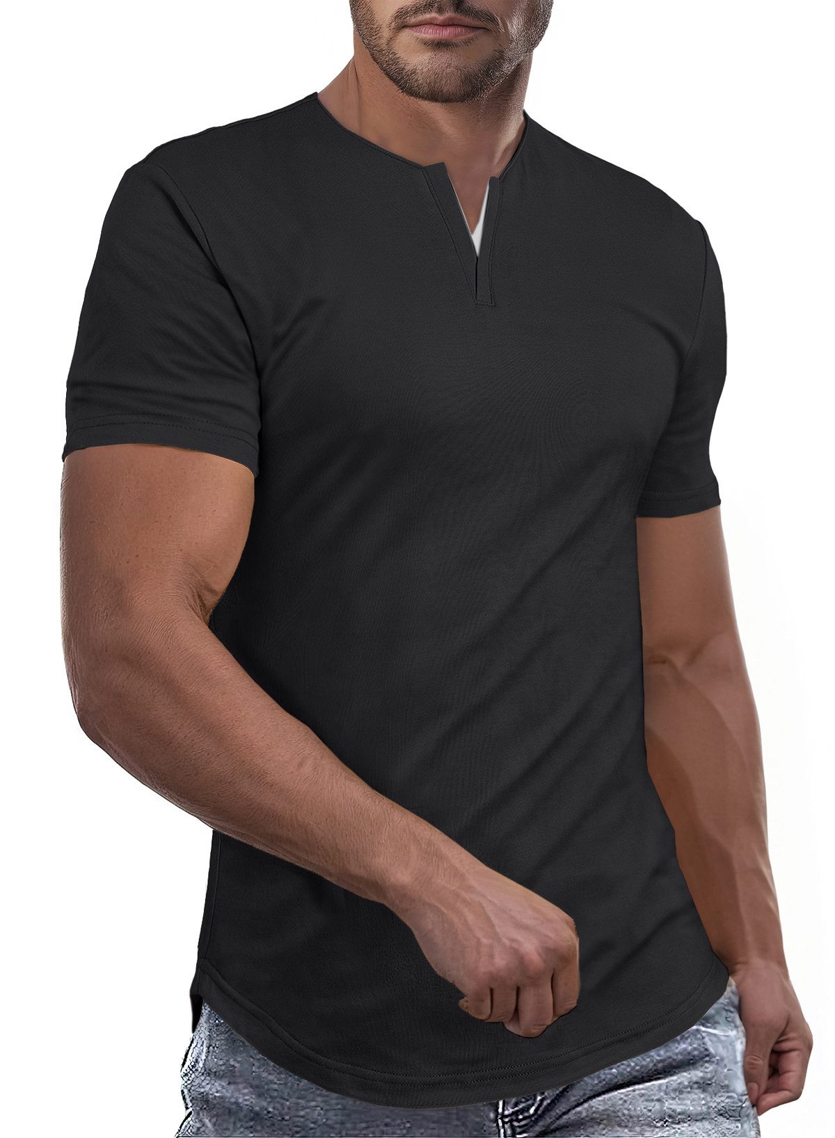 JMIERR Kurzarmshirt T-shirt Herren Tops Sommer günstig online kaufen