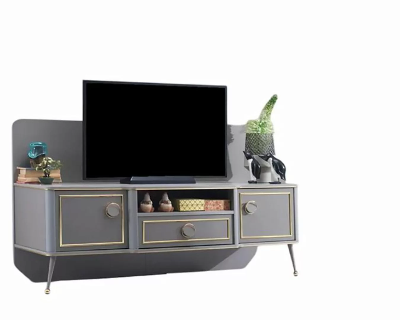 JVmoebel TV-Schrank Grau TV Ständer Holzmöbel Wohnzimmer Einrichtung Design günstig online kaufen