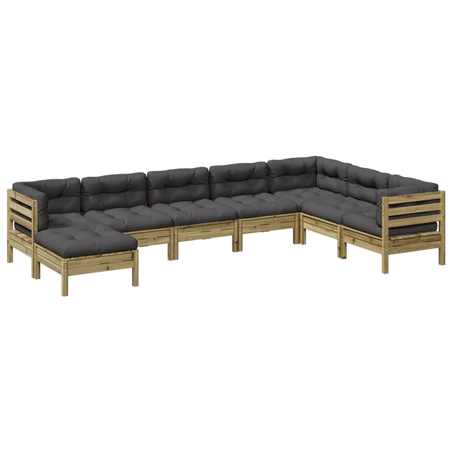 vidaXL 8-Tlg Garten-Sofagarnitur mit Kissen Kiefernholz Imprägniert 3299580 günstig online kaufen