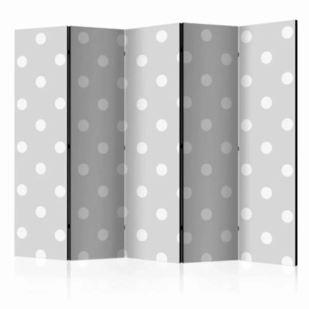 artgeist Paravent Cheerful polka dots II [Room Dividers] grau Gr. 225 x 172 günstig online kaufen